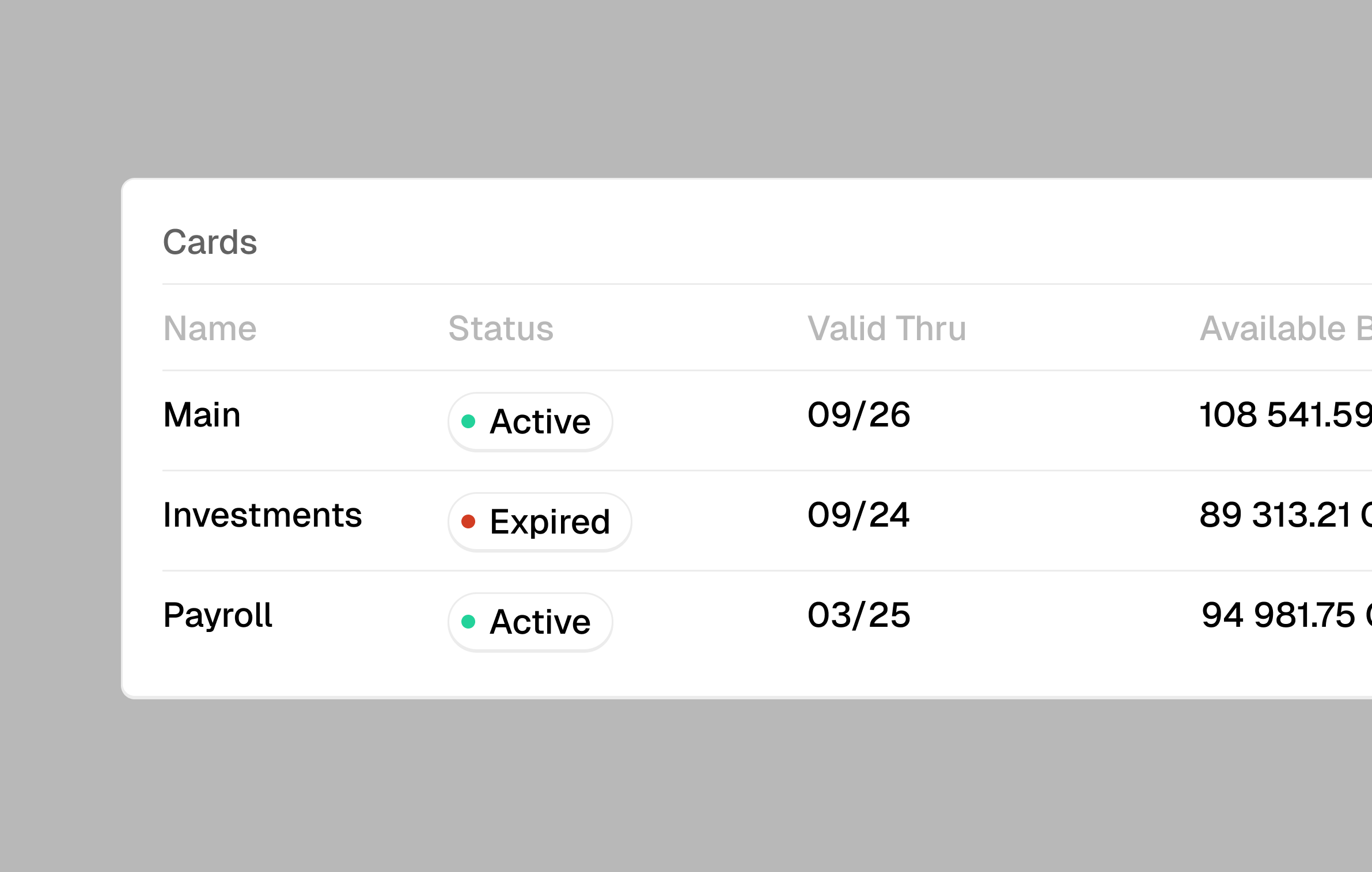 A screen of Bata Terelueli's business banking project