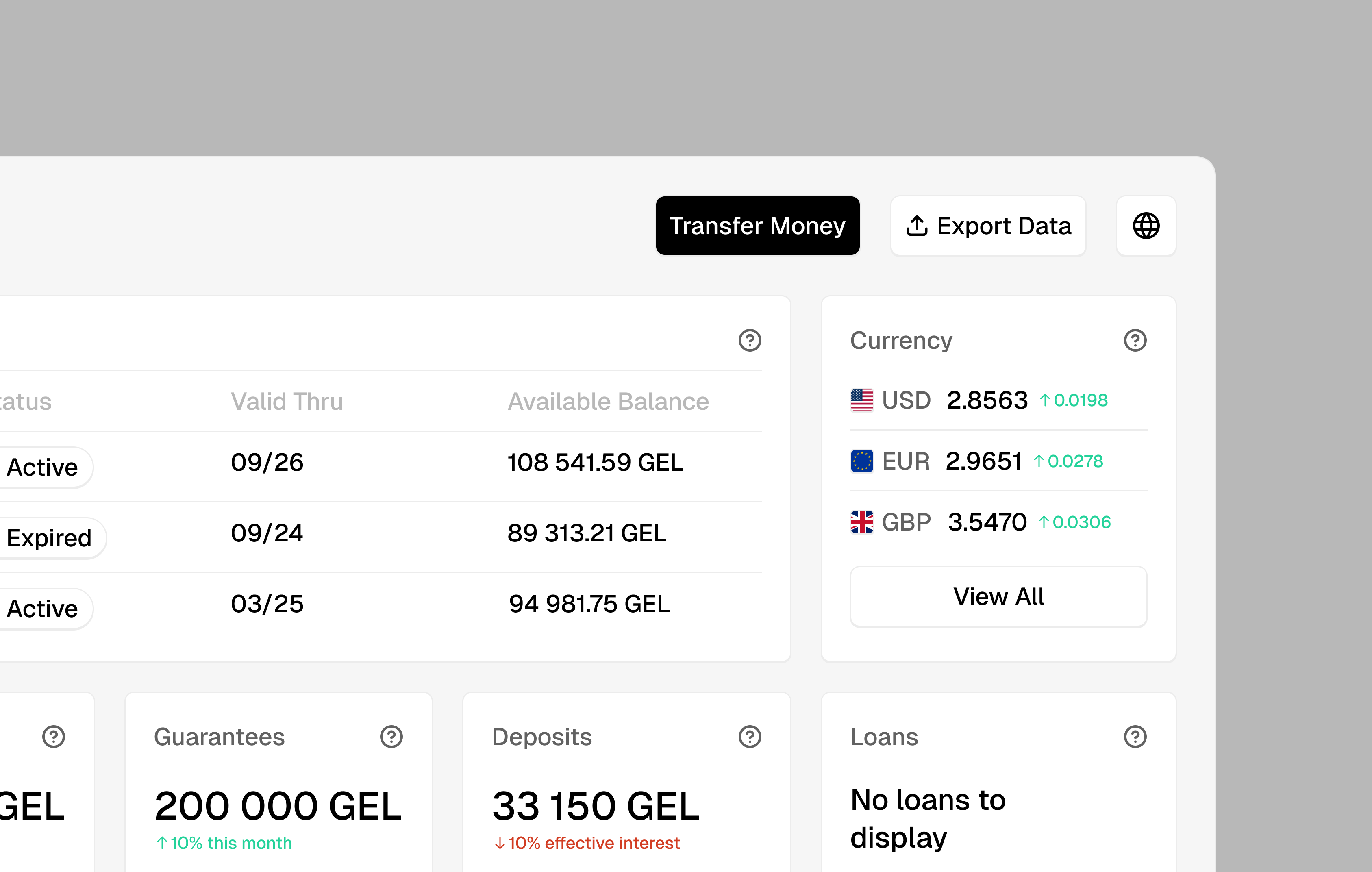 A screen of Bata Terelueli's business banking project